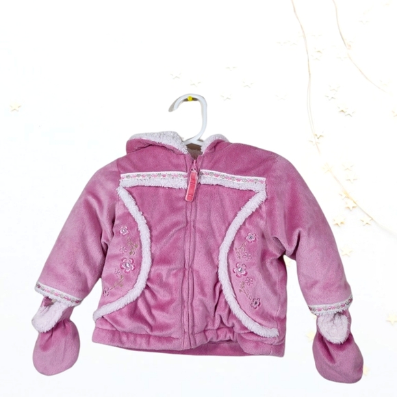 protection system Other - Protection System floral pink and white Lightweight sweater jacket with mittens